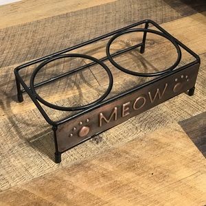 Meow- Cat Dish Holder